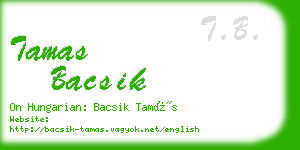 tamas bacsik business card